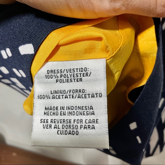 Chetta B Sunhee Navy Shift Nautical Career Satin Lined V-back Dress Size 4 - Picture 8 of 8